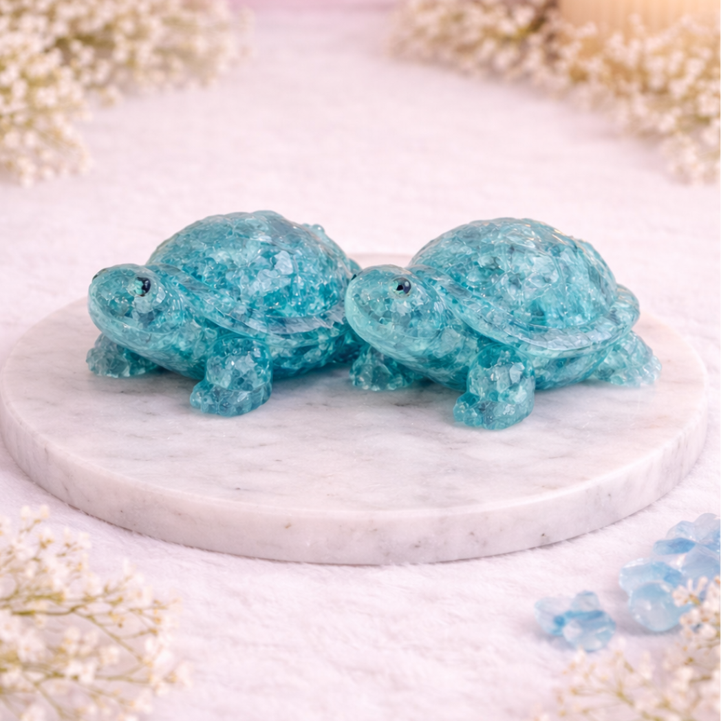 Vastu Aqua Blue Tortoise Pair