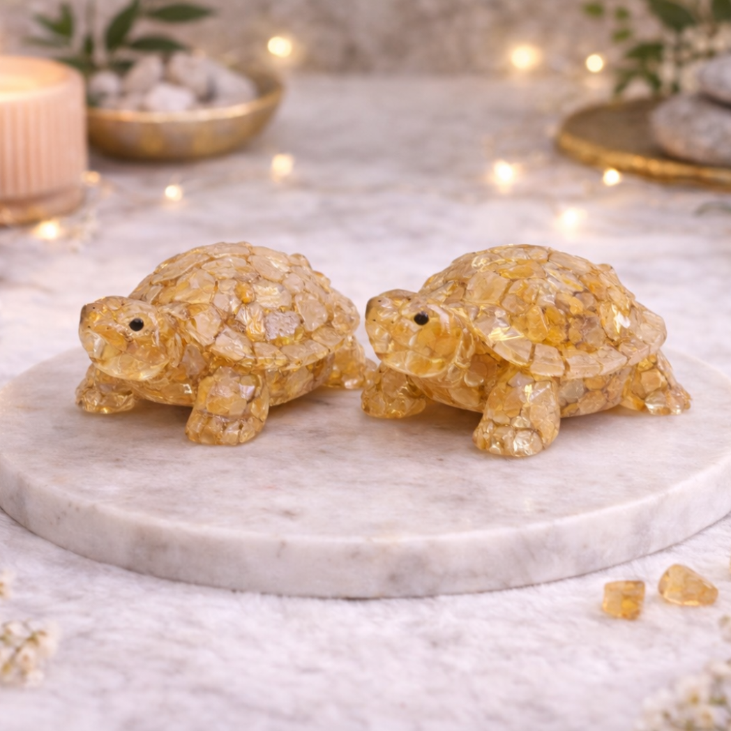 Vastu Citrine Tortoise Pair