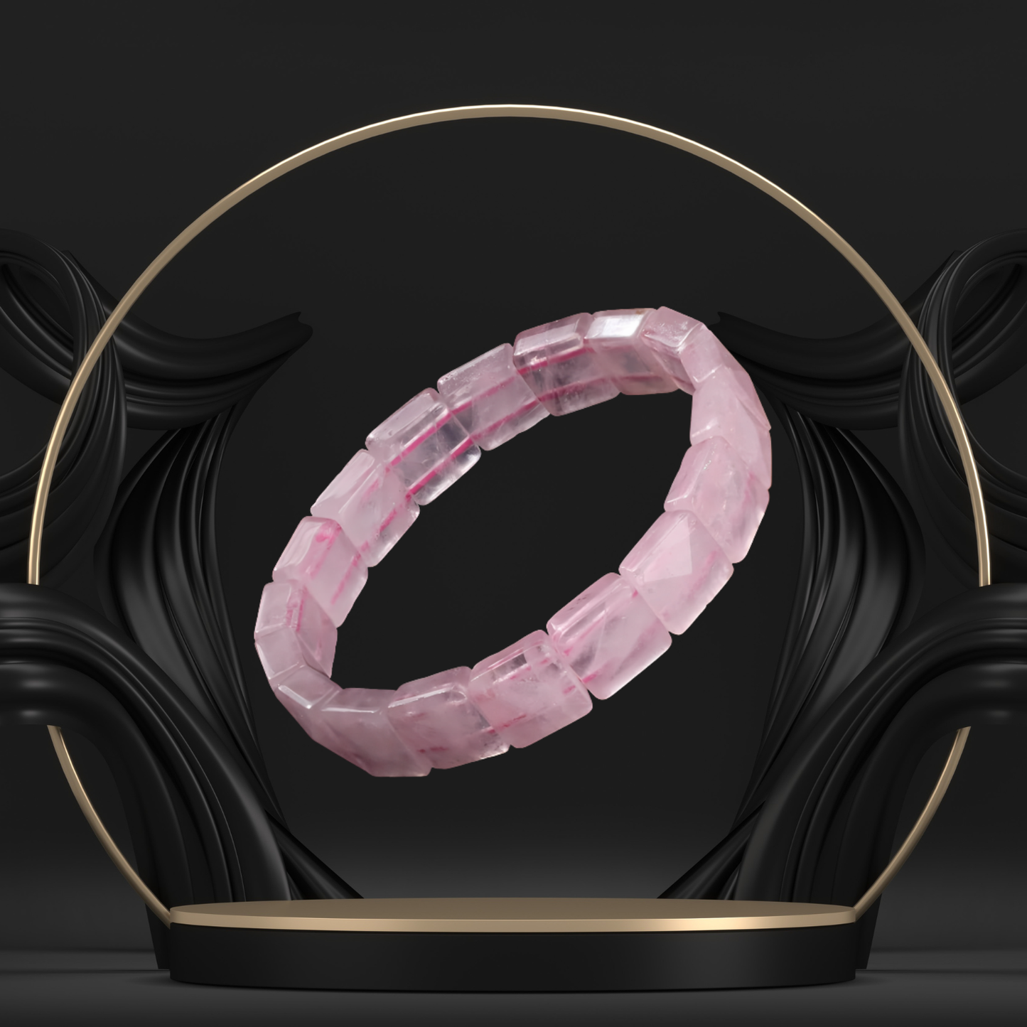 Rose Quartz Cubical Band