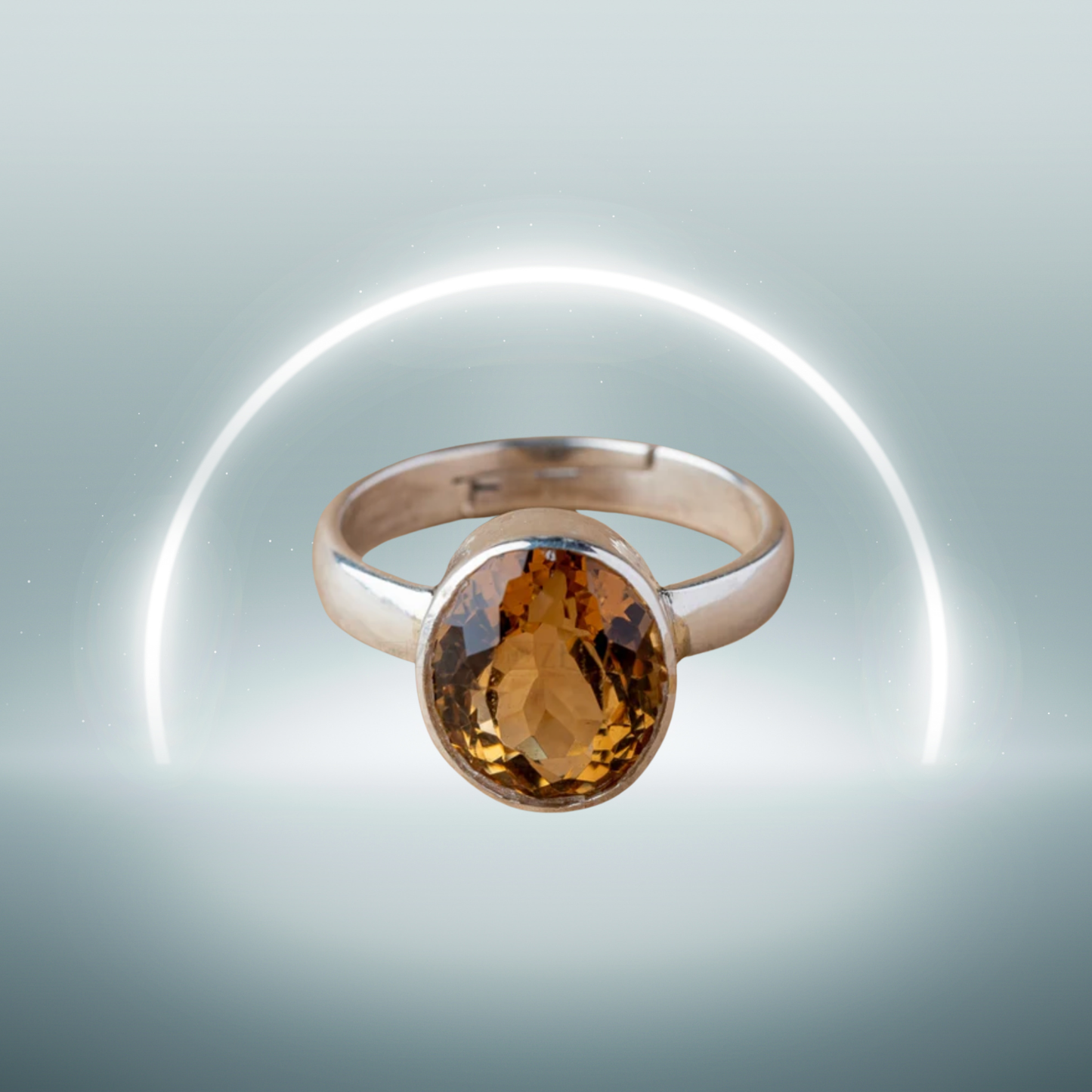 Citrine Silver Ring - Free Size