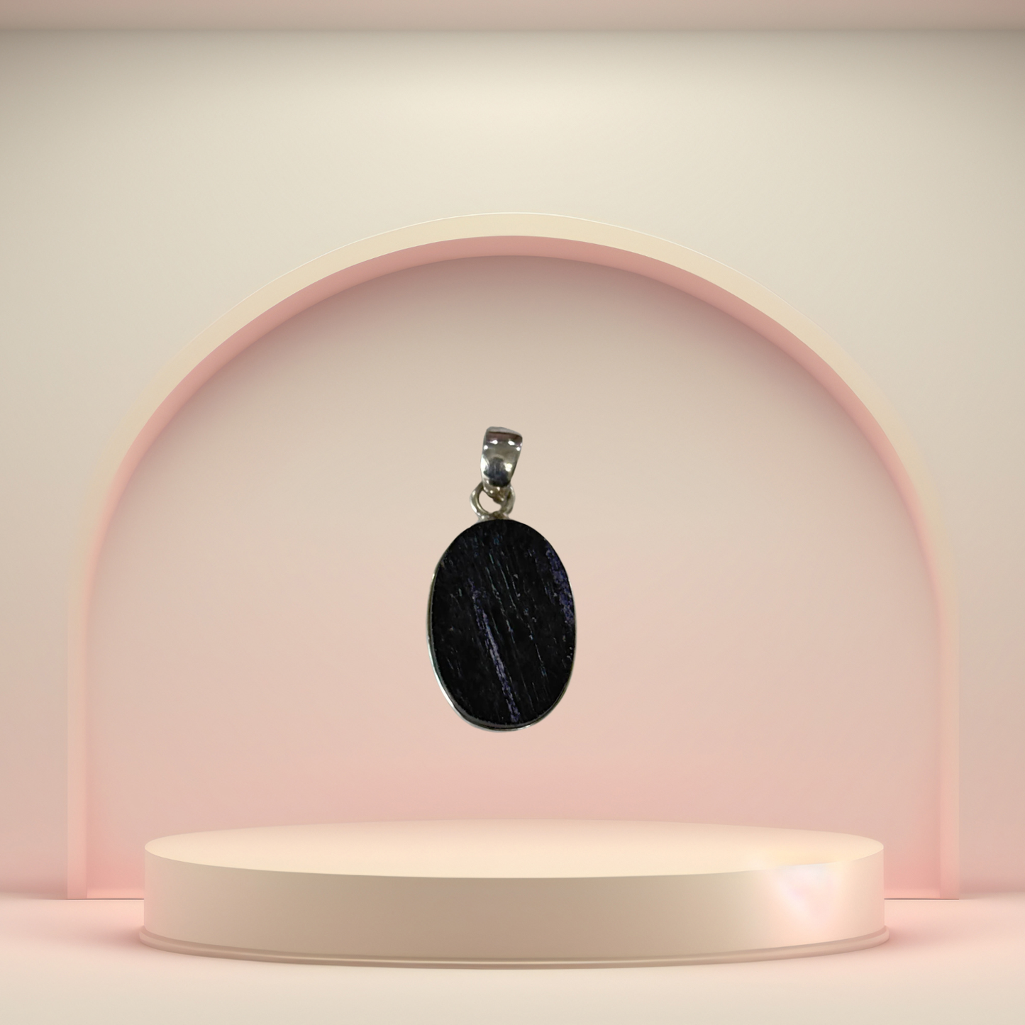 Black Tourmaline Silver Pendant - Free Size