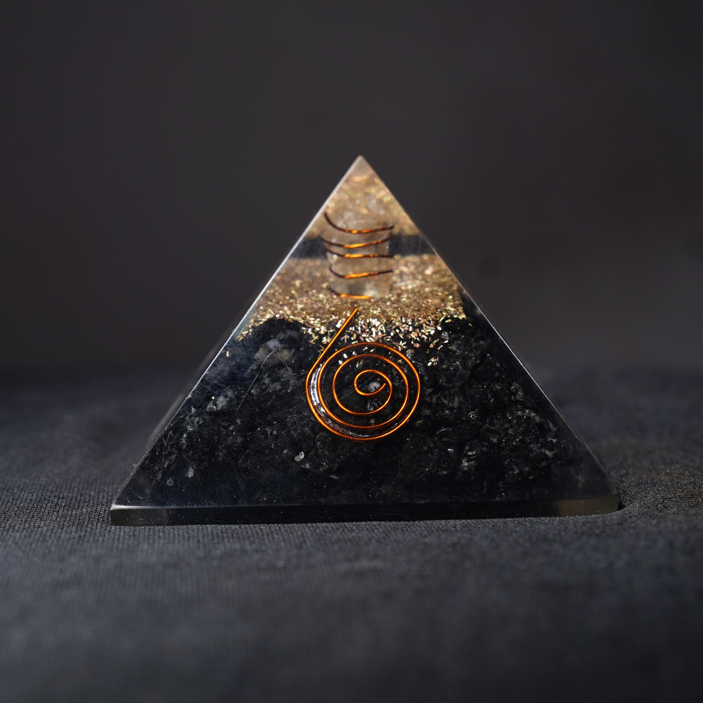 Black Tourmaline Orgonite Pyramid (3x3)