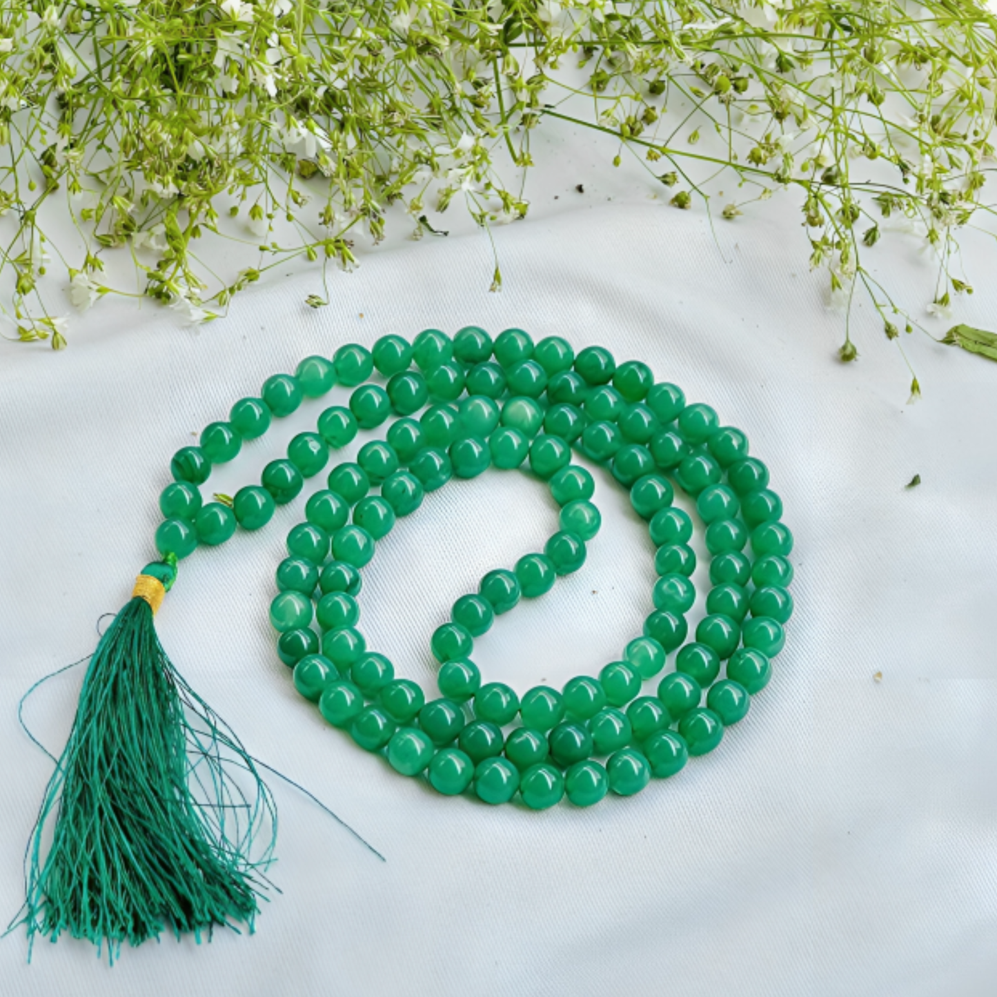 Green Aventurine Jaap Mala – 8MM • 108 Beads