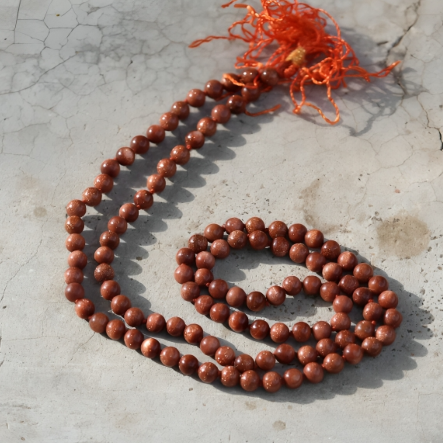 Red Goldstone Jaap Mala – 8MM • 108 Beads