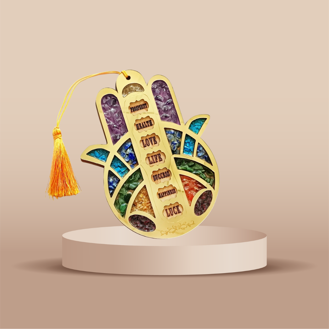 Natural Seven Chakra Crystals Hamsa