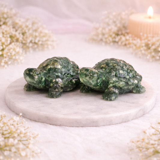 Vastu Green Jade Tortoise Pair