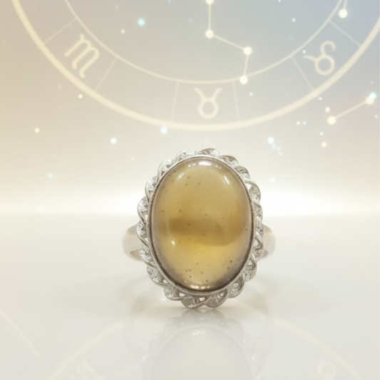 Pyrite Bold Polished Silver-Tone Adjustable Ring