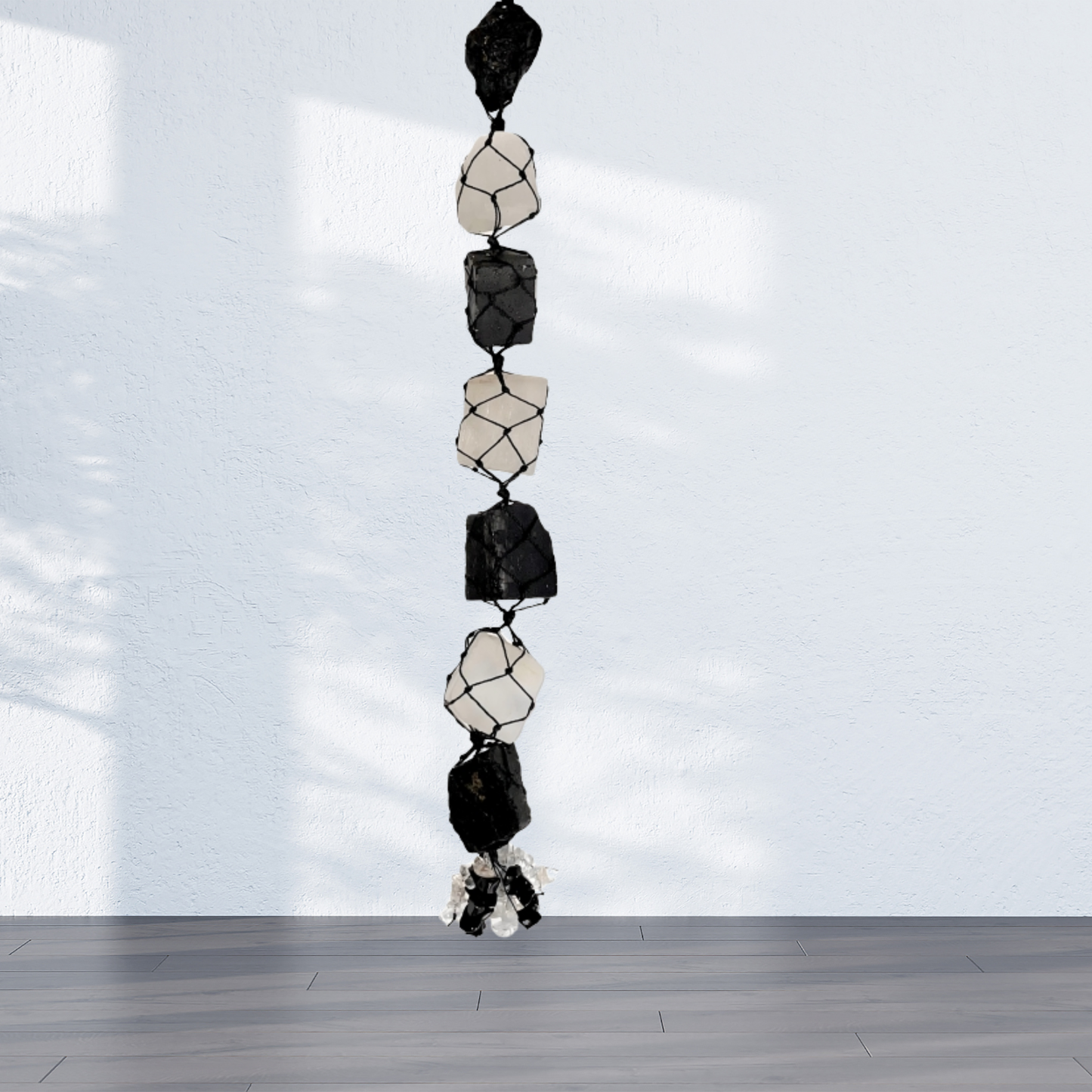 Selenite Turmoline with uncut