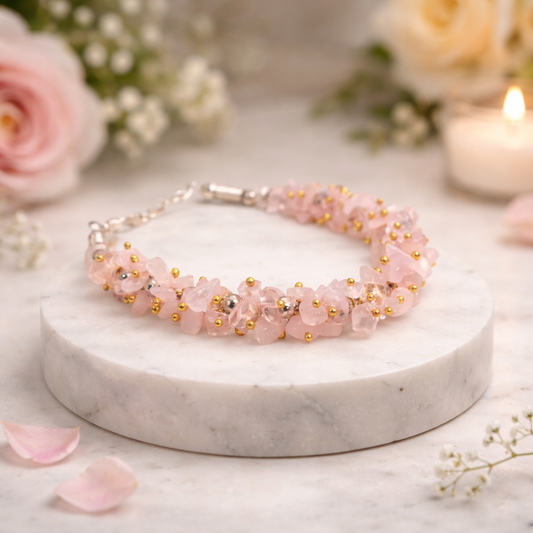 Rose Quartz Chips Bracelet