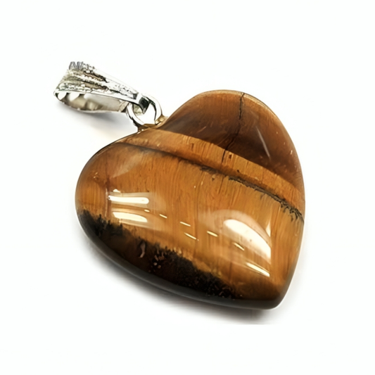 Tiger Eye Heart Shape Pendant