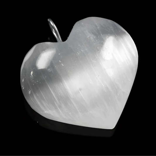 Selenite Heart Shape Pendant