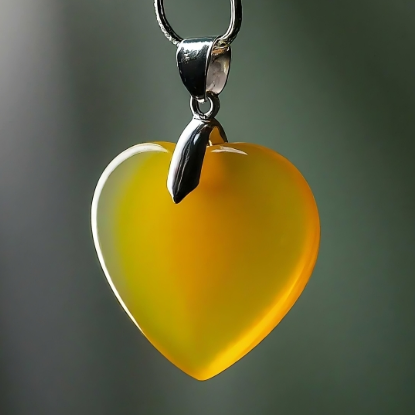 Yellow Aventurine Heart Shape Pendant