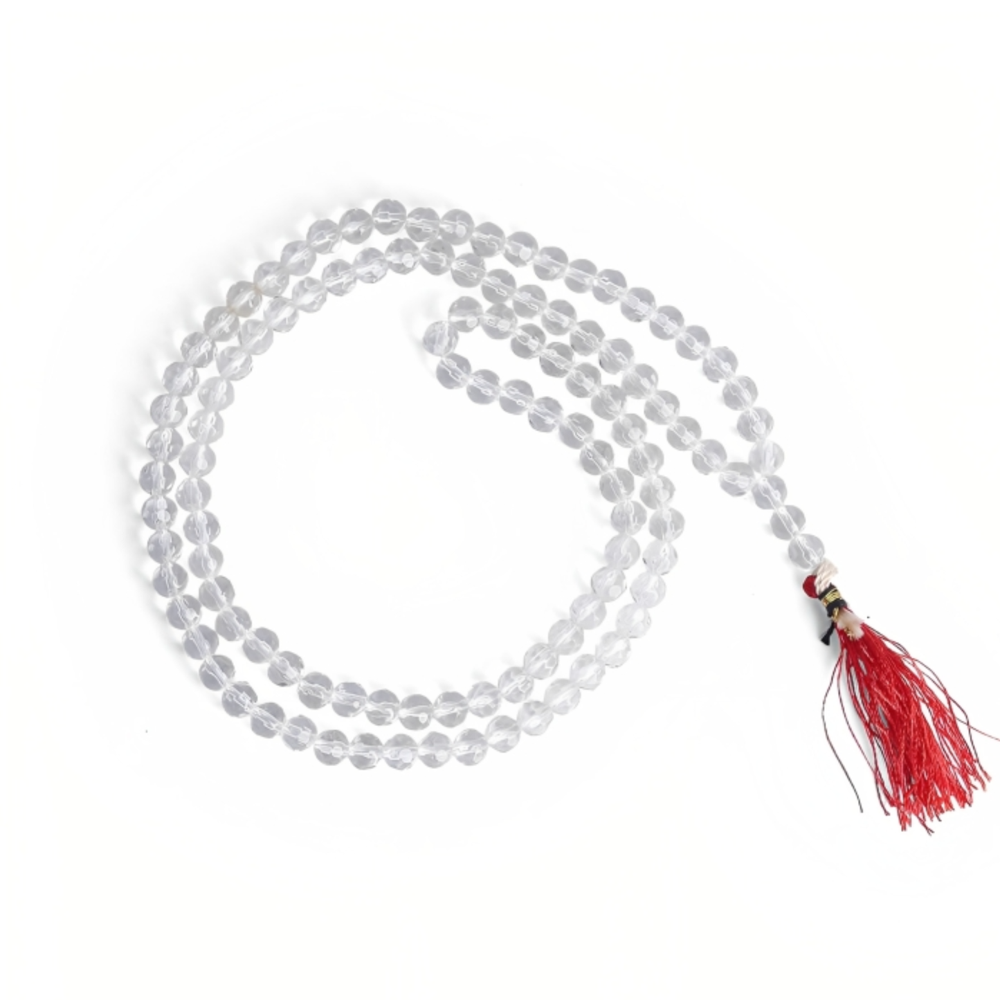 Crystal Quartz Jaap Mala – 8MM • 108 Beads