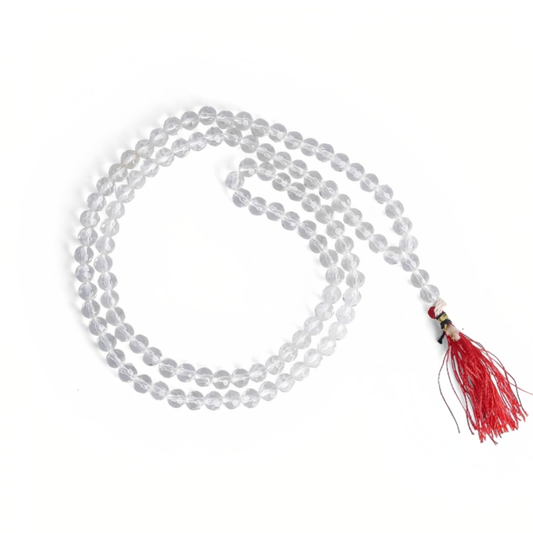 Crystal Quartz Jaap Mala – 8MM • 108 Beads
