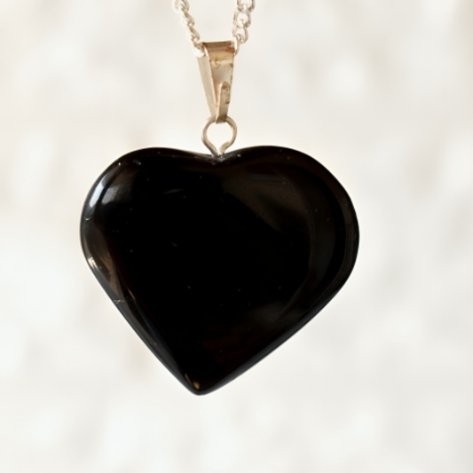 Black Tourmaline Heart Shape Pendant